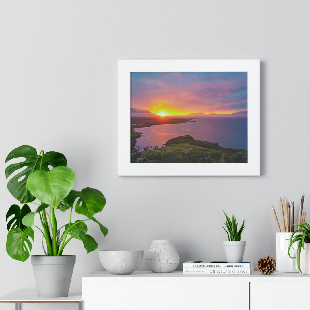 Sunset Over the Fjord Part 1 - Framed Print - Visiting This World