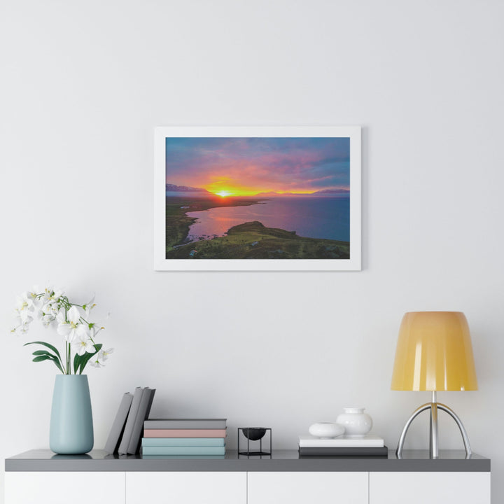 Sunset Over the Fjord Part 1 - Framed Print - Visiting This World