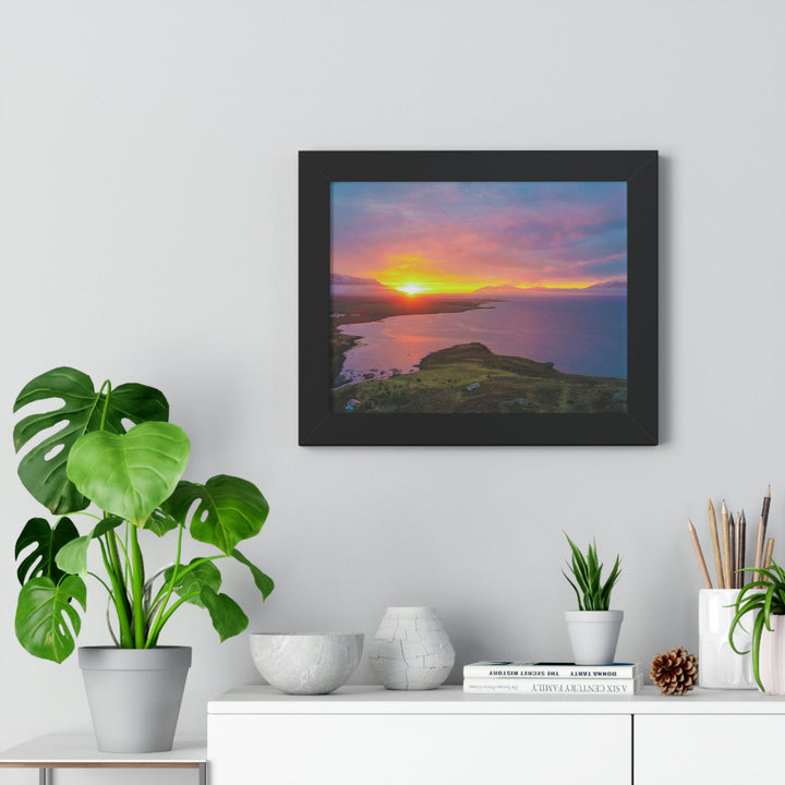 Sunset Over the Fjord Part 1 - Framed Print - Visiting This World