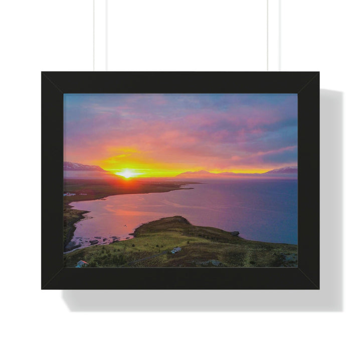 Sunset Over the Fjord Part 1 - Framed Print - Visiting This World