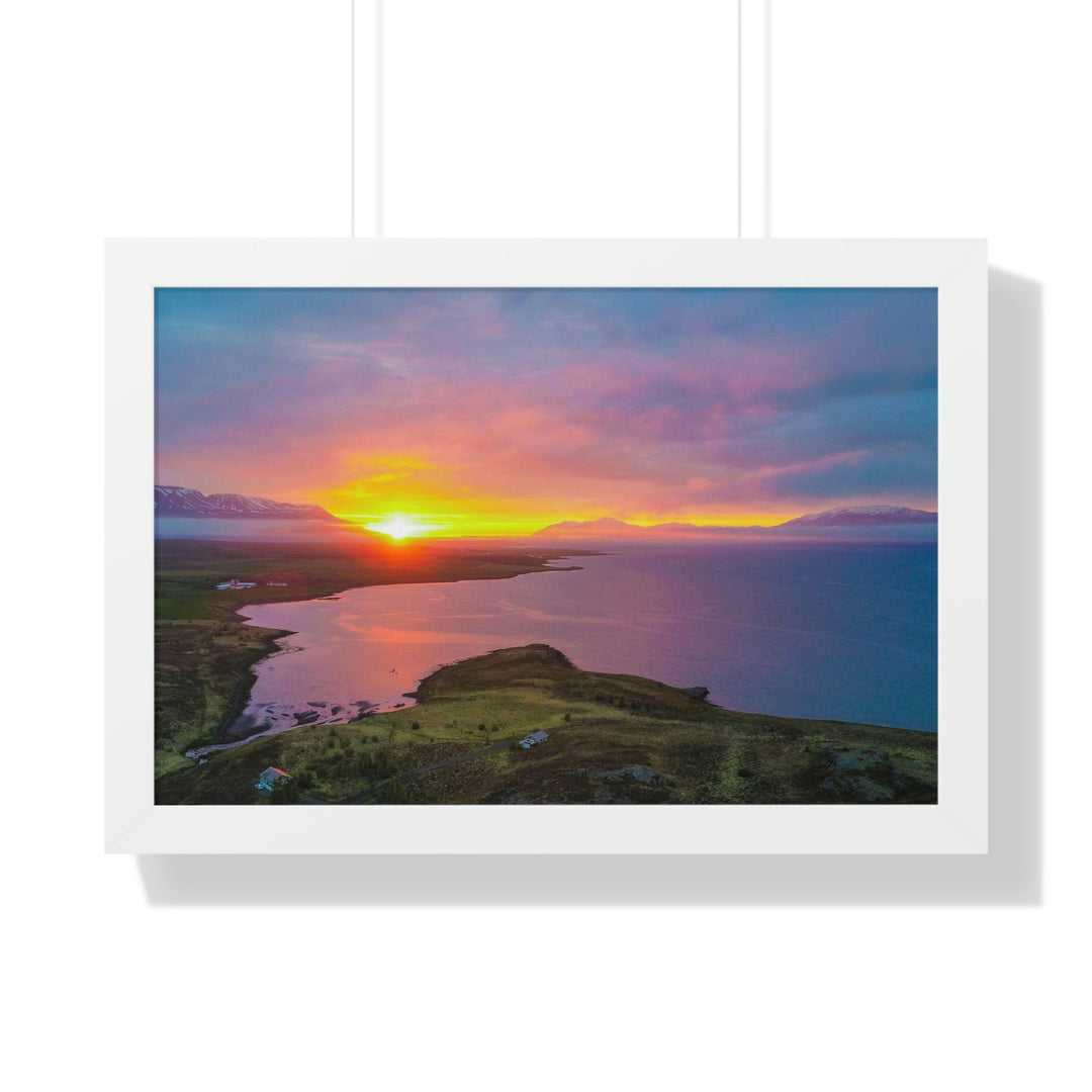 Sunset Over the Fjord Part 1 - Framed Print - Visiting This World