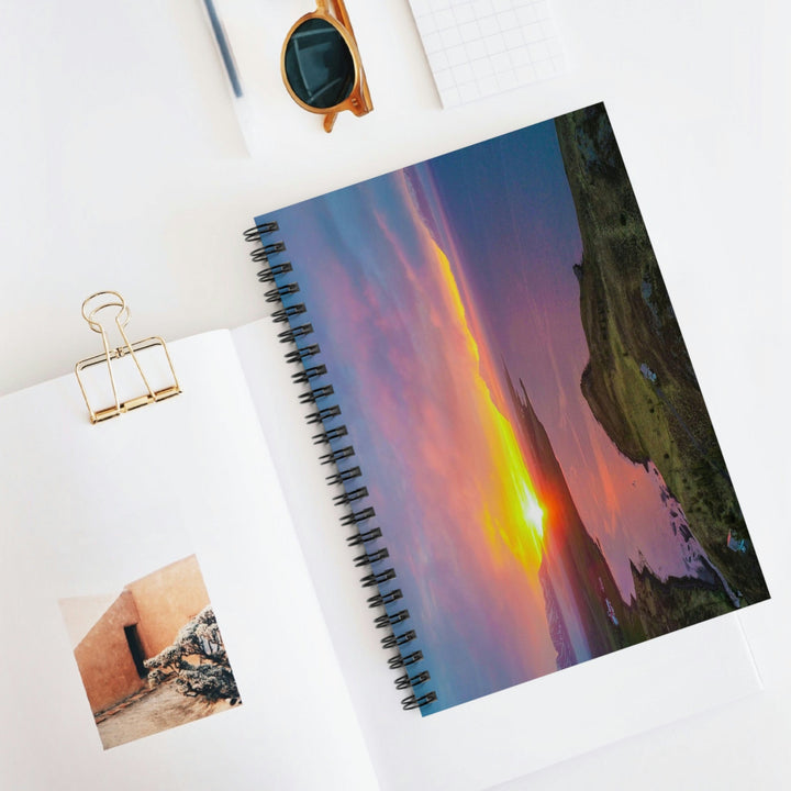 Sunset Over the Fjord Part 1 - Spiral Ruled Line Notebook - Visiting This World