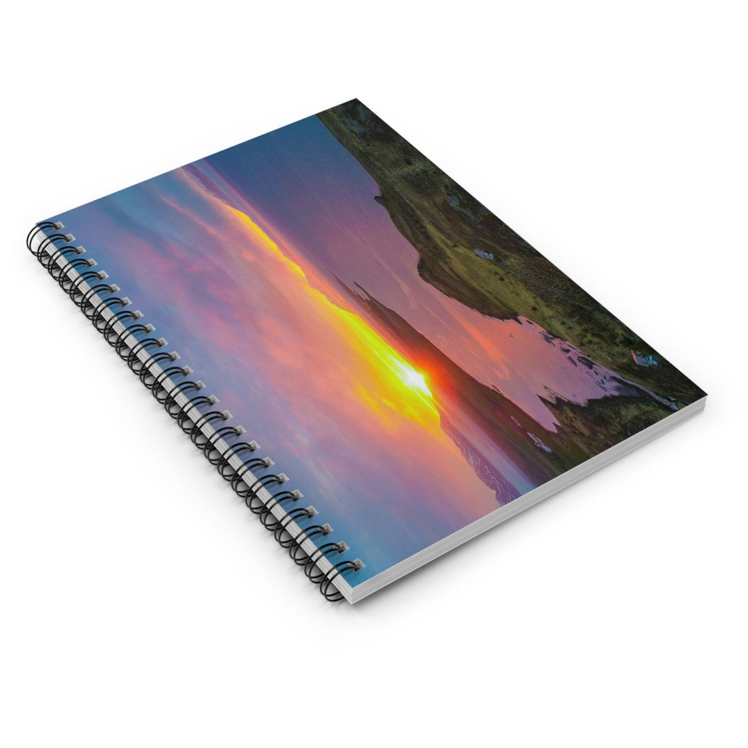 Sunset Over the Fjord Part 1 - Spiral Ruled Line Notebook - Visiting This World