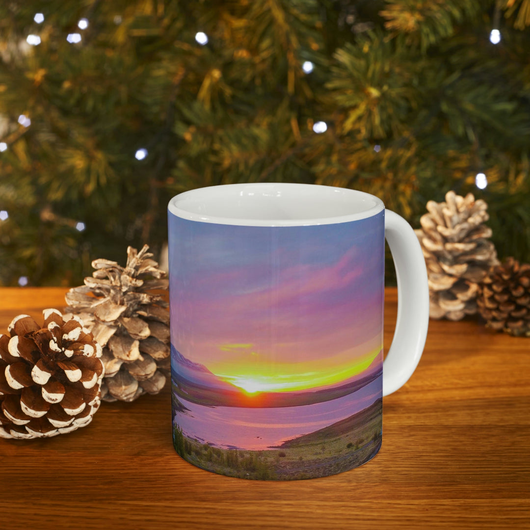 Sunset Over the Fjord Part 2 - Ceramic Mug 11oz - Visiting This World