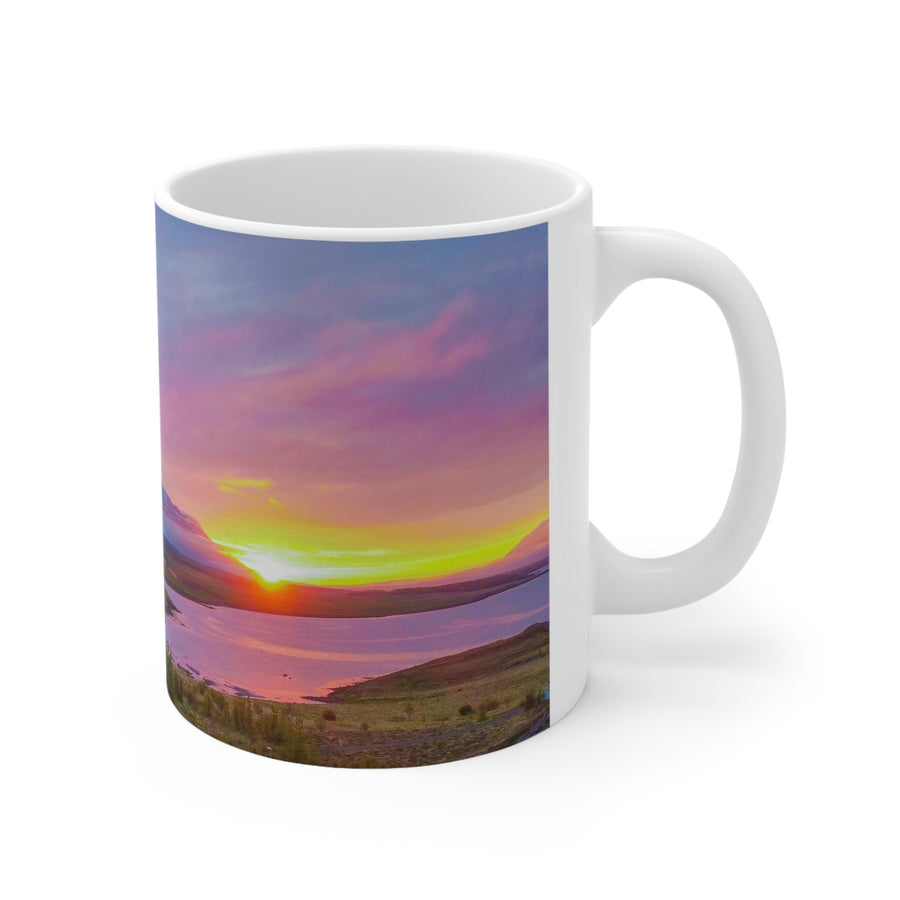 Sunset Over the Fjord Part 2 - Ceramic Mug 11oz - Visiting This World