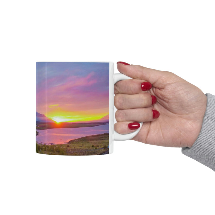 Sunset Over the Fjord Part 2 - Ceramic Mug 11oz - Visiting This World