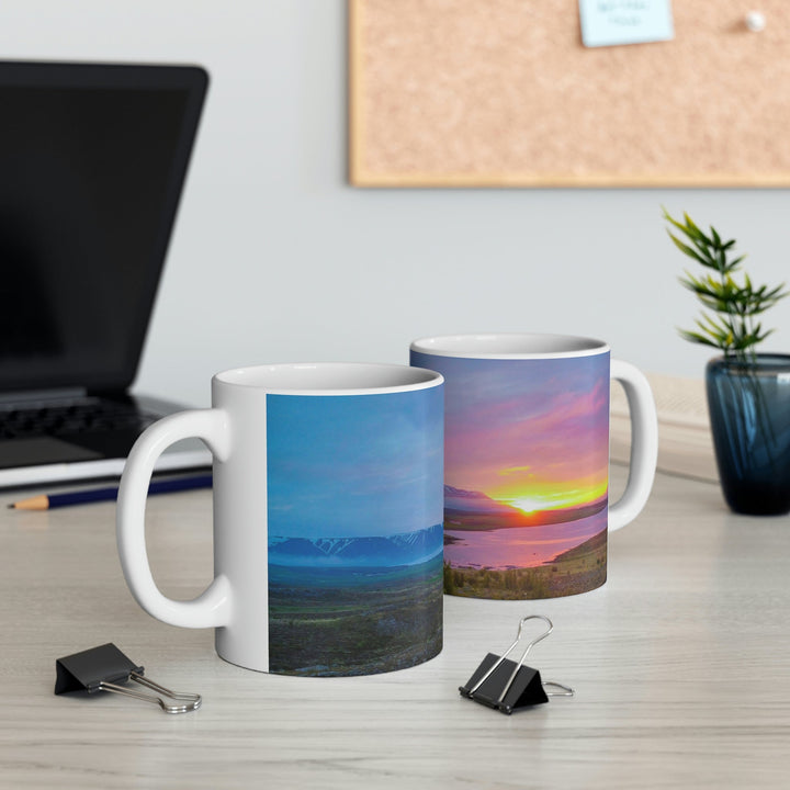 Sunset Over the Fjord Part 2 - Ceramic Mug 11oz - Visiting This World