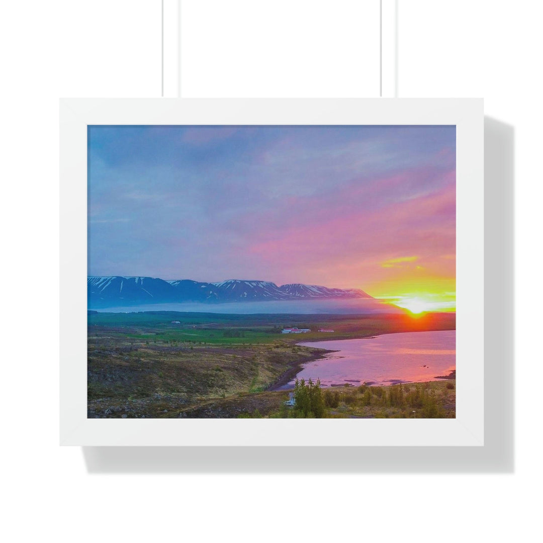 Sunset Over the Fjord Part 2 - Framed Print - Visiting This World