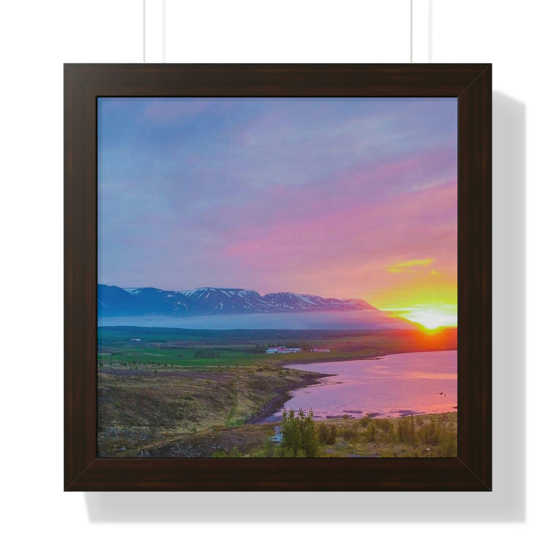 Sunset Over the Fjord Part 2 - Framed Print - Visiting This World