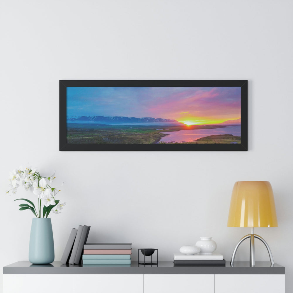 Sunset Over the Fjord Part 2 - Framed Print - Visiting This World