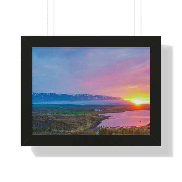 Sunset Over the Fjord Part 2 - Framed Print - Visiting This World