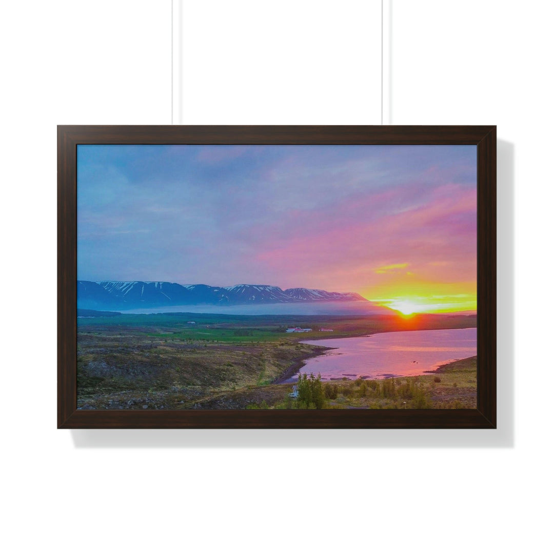 Sunset Over the Fjord Part 2 - Framed Print - Visiting This World