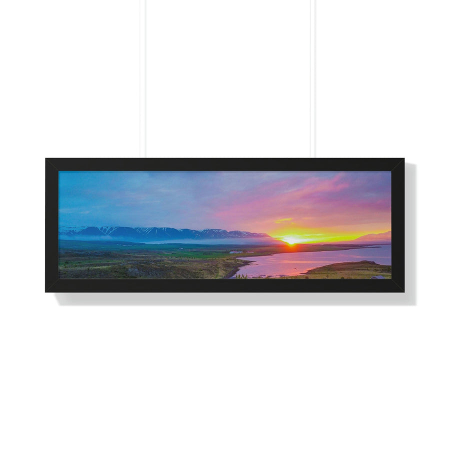 Sunset Over the Fjord Part 2 - Framed Print - Visiting This World