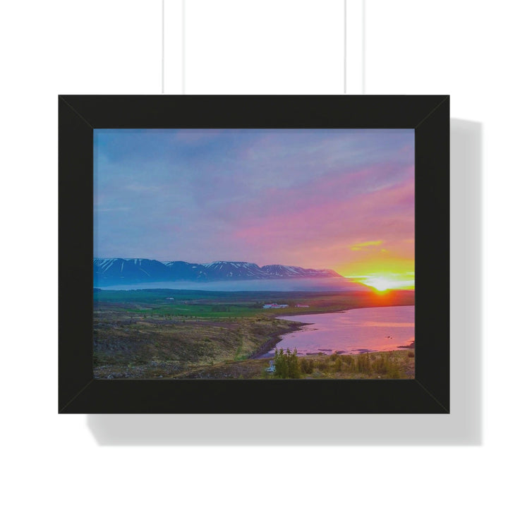 Sunset Over the Fjord Part 2 - Framed Print - Visiting This World