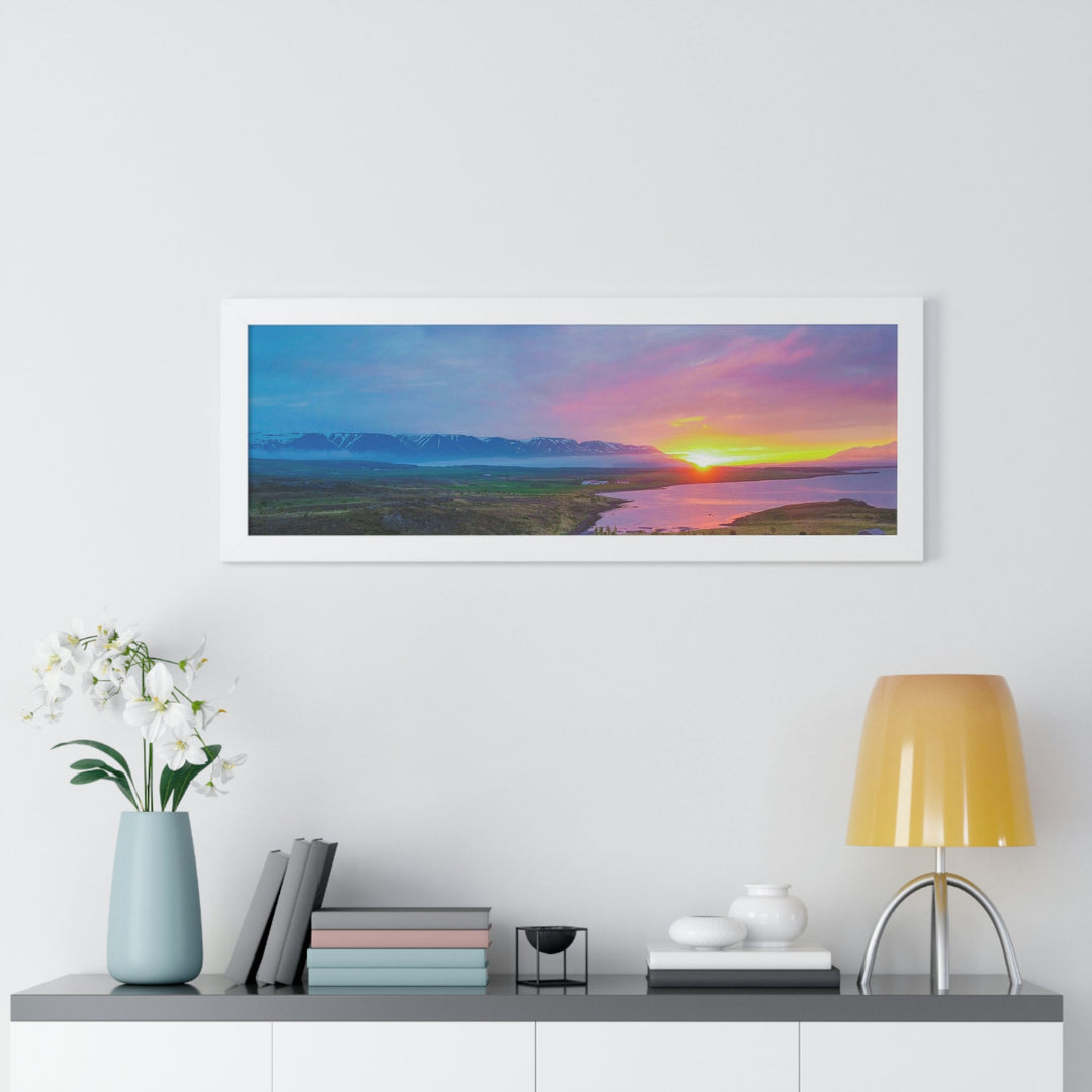 Sunset Over the Fjord Part 2 - Framed Print - Visiting This World