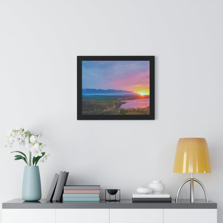 Sunset Over the Fjord Part 2 - Framed Print - Visiting This World