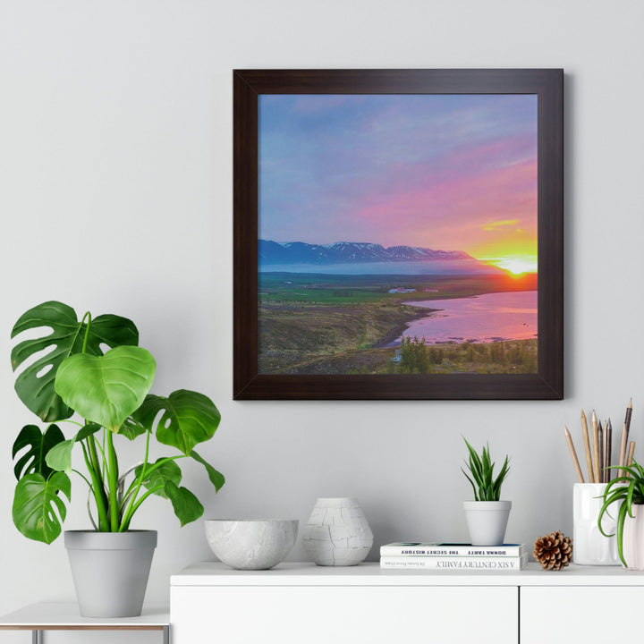 Sunset Over the Fjord Part 2 - Framed Print - Visiting This World