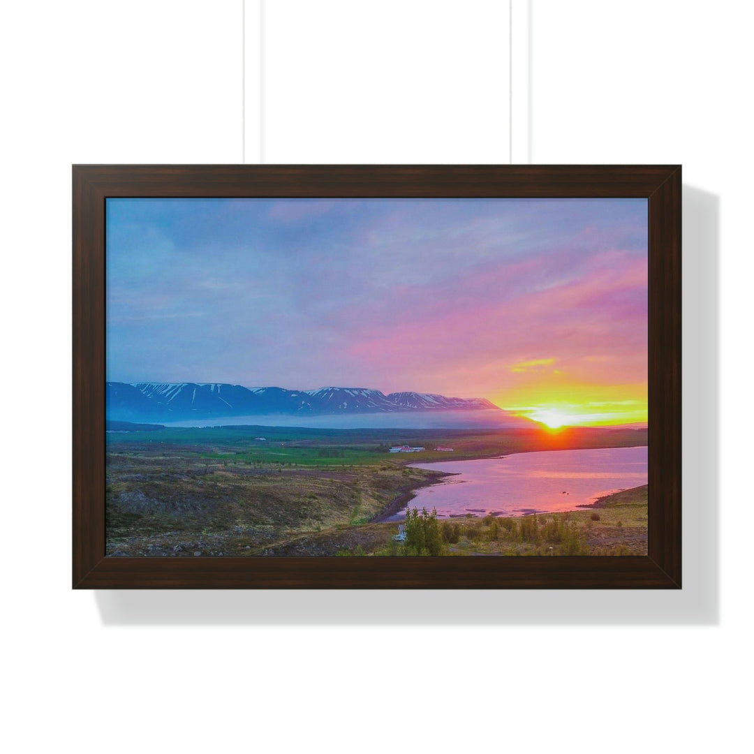 Sunset Over the Fjord Part 2 - Framed Print - Visiting This World