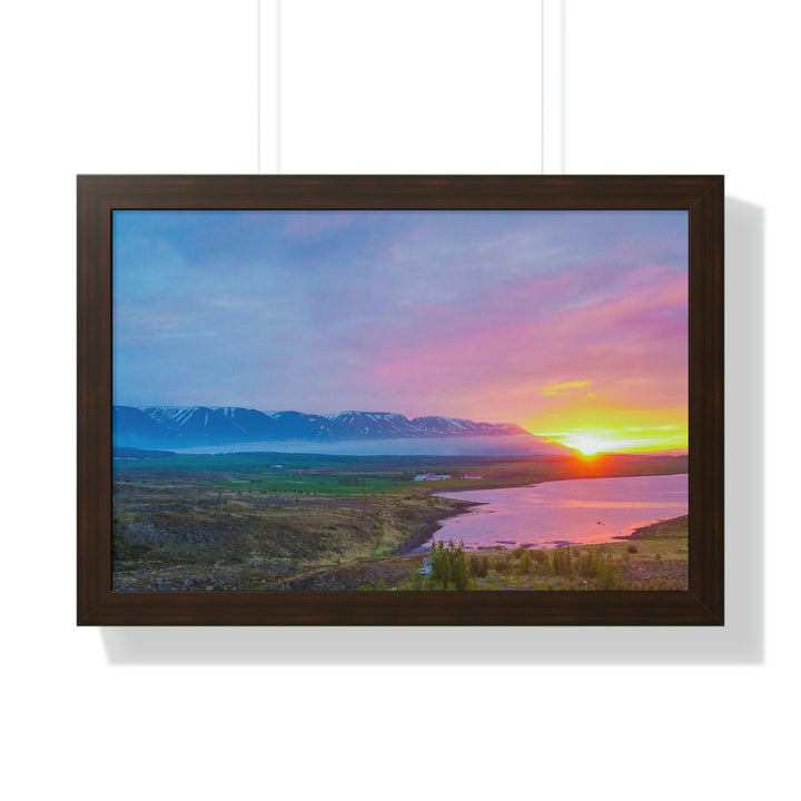 Sunset Over the Fjord Part 2 - Framed Print - Visiting This World