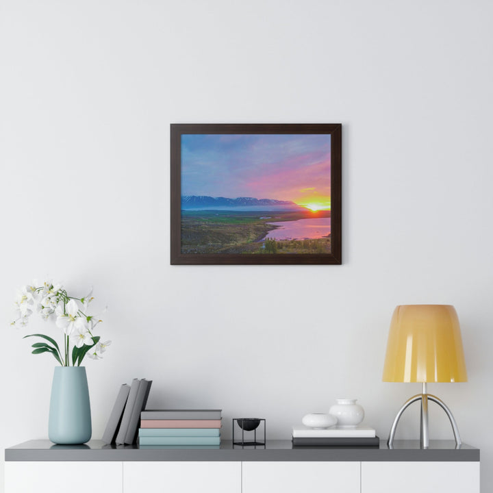 Sunset Over the Fjord Part 2 - Framed Print - Visiting This World