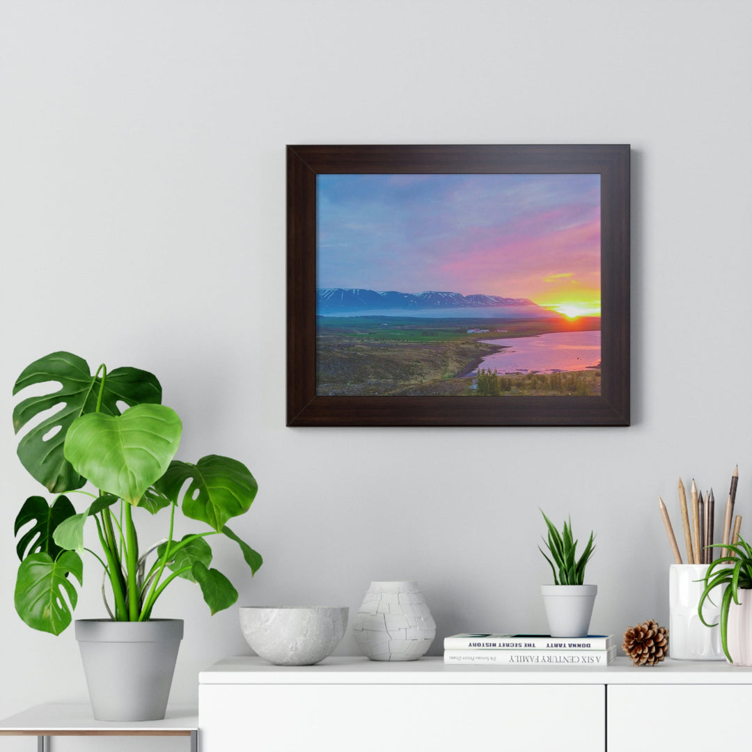 Sunset Over the Fjord Part 2 - Framed Print - Visiting This World