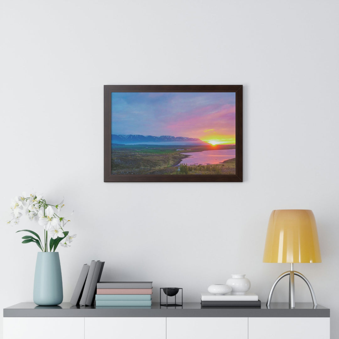 Sunset Over the Fjord Part 2 - Framed Print - Visiting This World