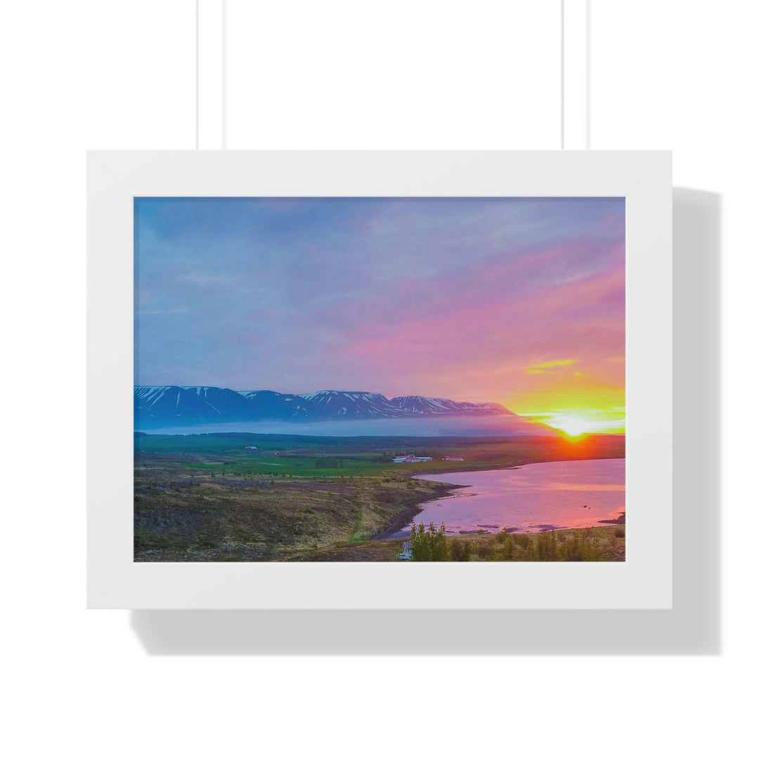 Sunset Over the Fjord Part 2 - Framed Print - Visiting This World