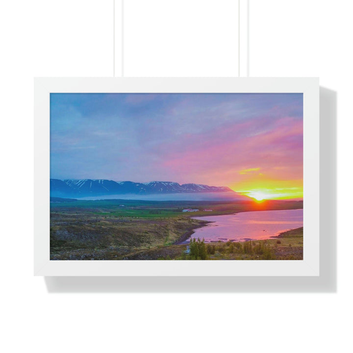 Sunset Over the Fjord Part 2 - Framed Print - Visiting This World