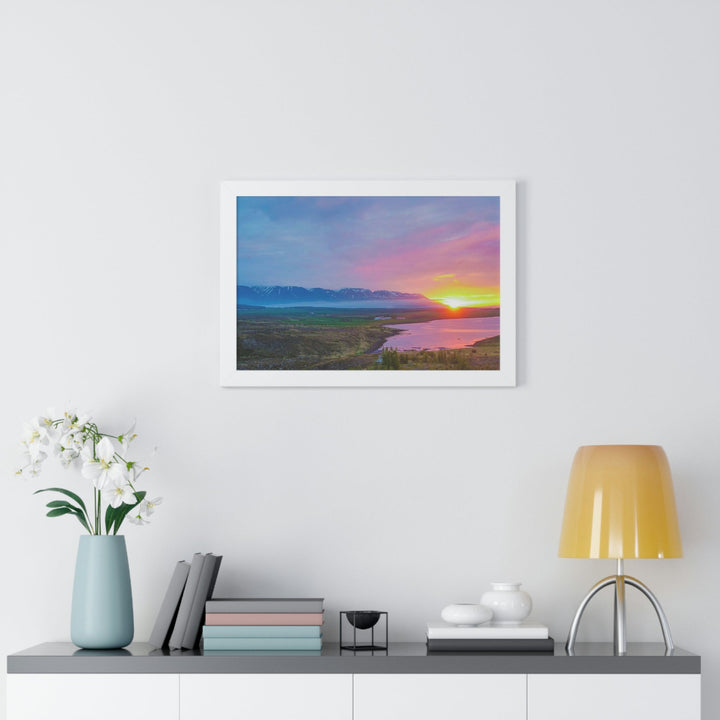 Sunset Over the Fjord Part 2 - Framed Print - Visiting This World