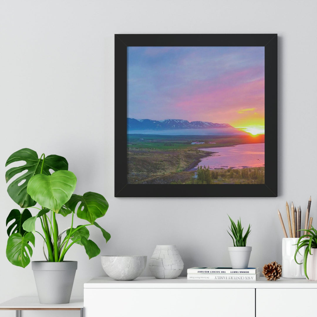 Sunset Over the Fjord Part 2 - Framed Print - Visiting This World