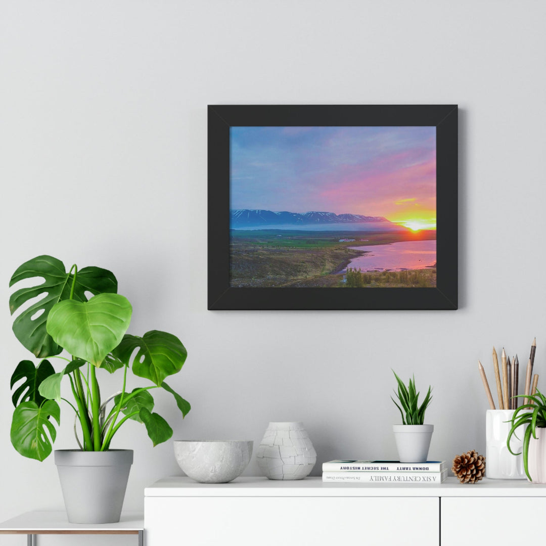 Sunset Over the Fjord Part 2 - Framed Print - Visiting This World