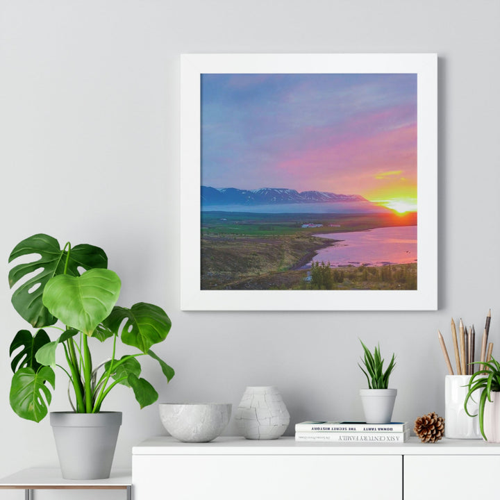 Sunset Over the Fjord Part 2 - Framed Print - Visiting This World