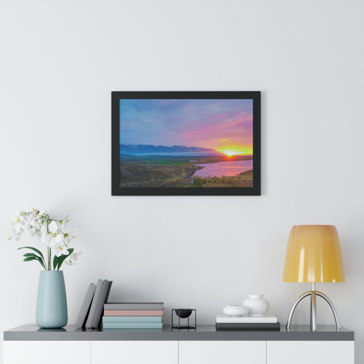 Sunset Over the Fjord Part 2 - Framed Print - Visiting This World