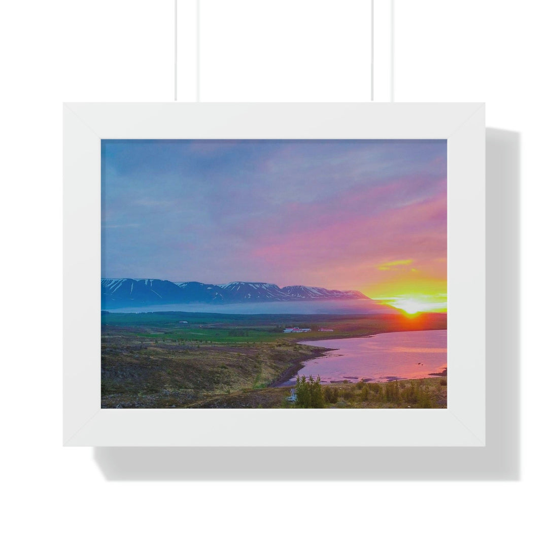 Sunset Over the Fjord Part 2 - Framed Print - Visiting This World