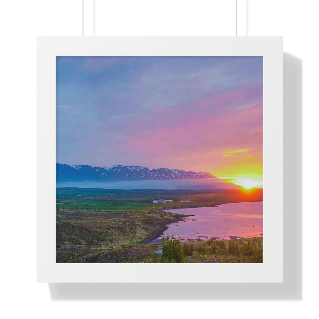 Sunset Over the Fjord Part 2 - Framed Print - Visiting This World