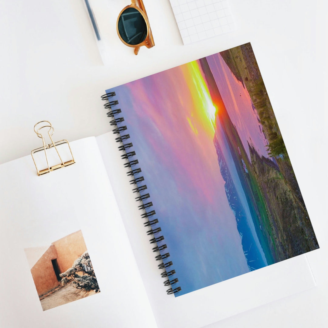 Sunset Over the Fjord Part 2 - Spiral Ruled Line Notebook - Visiting This World