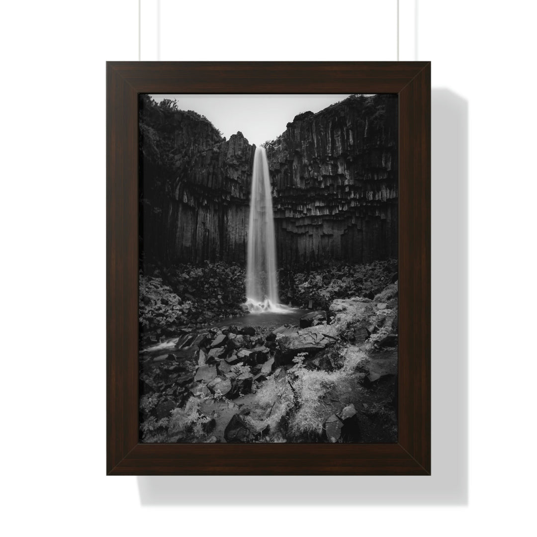 Svartifoss in Black and White - Framed Print - Visiting This World