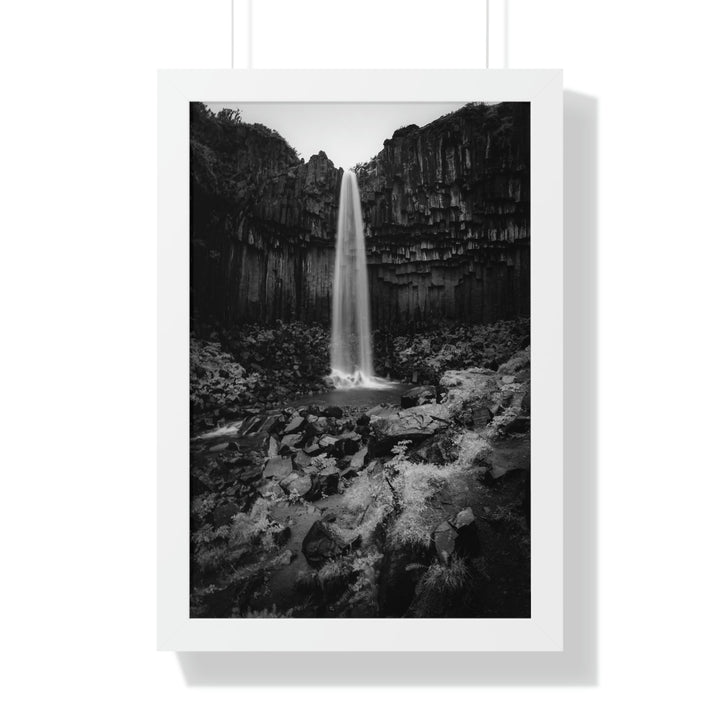 Svartifoss in Black and White - Framed Print - Visiting This World