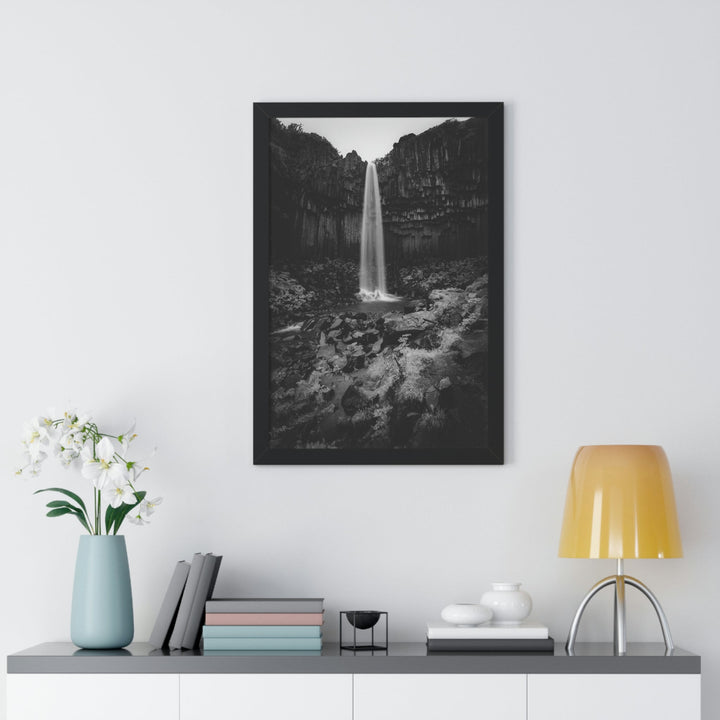 Svartifoss in Black and White - Framed Print - Visiting This World