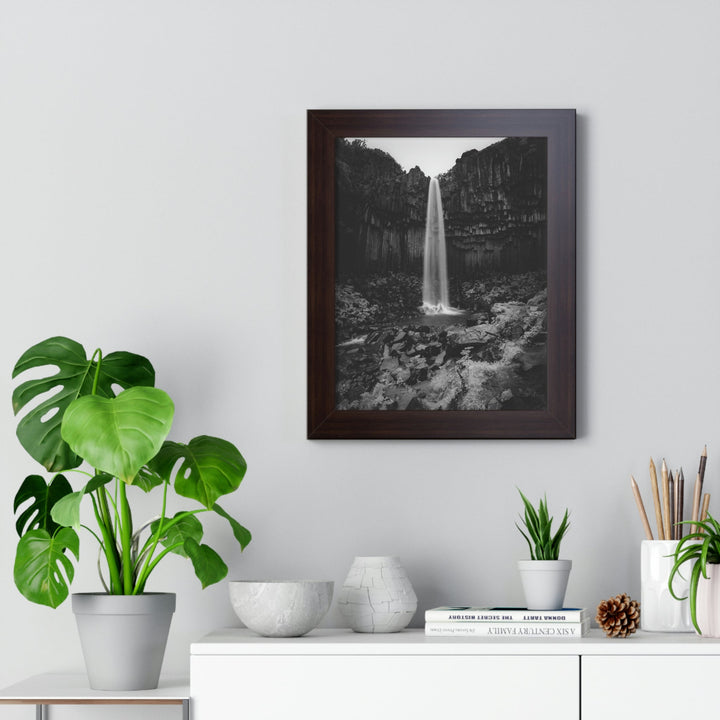 Svartifoss in Black and White - Framed Print - Visiting This World