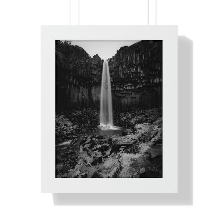 Svartifoss in Black and White - Framed Print - Visiting This World