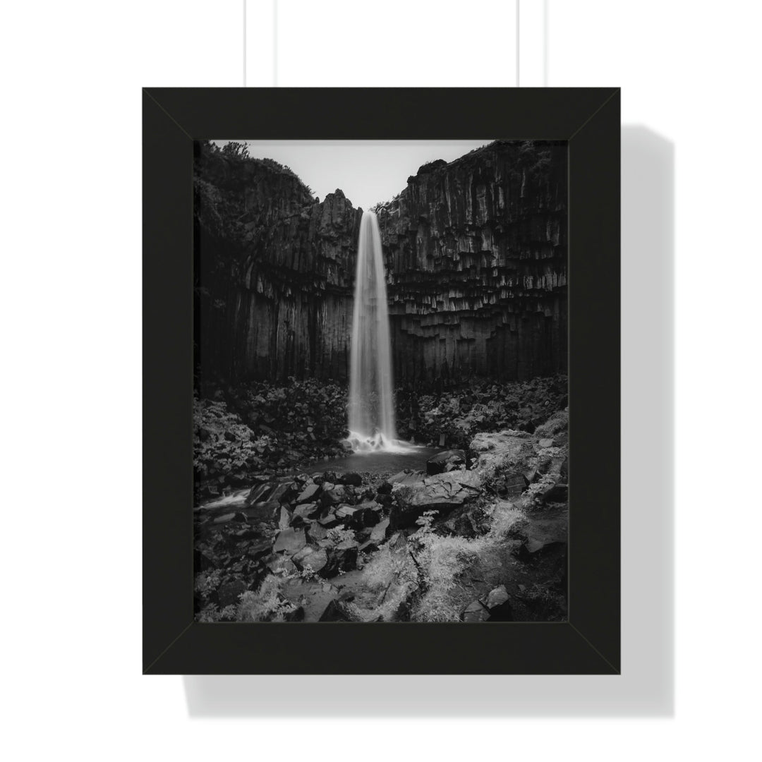 Svartifoss in Black and White - Framed Print - Visiting This World