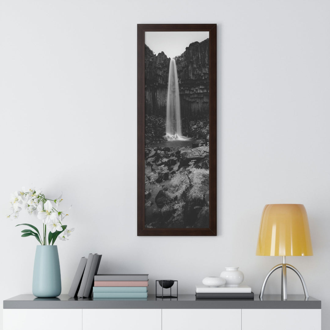 Svartifoss in Black and White - Framed Print - Visiting This World