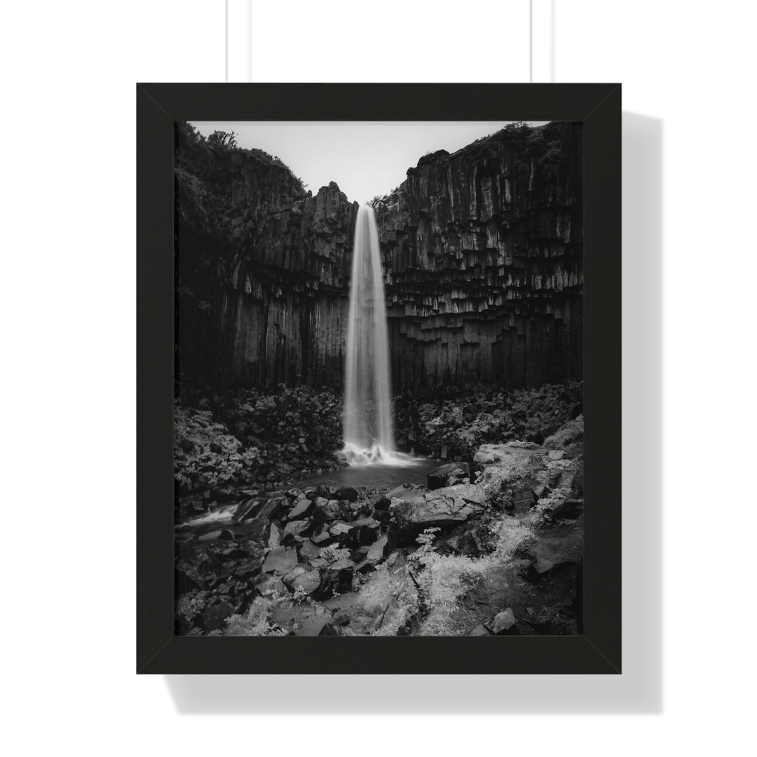 Svartifoss in Black and White - Framed Print - Visiting This World