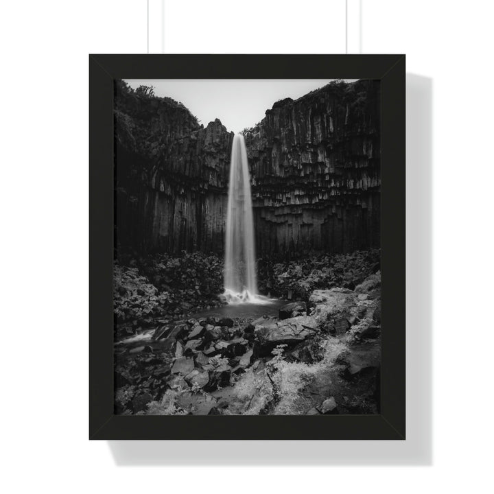 Svartifoss in Black and White - Framed Print - Visiting This World