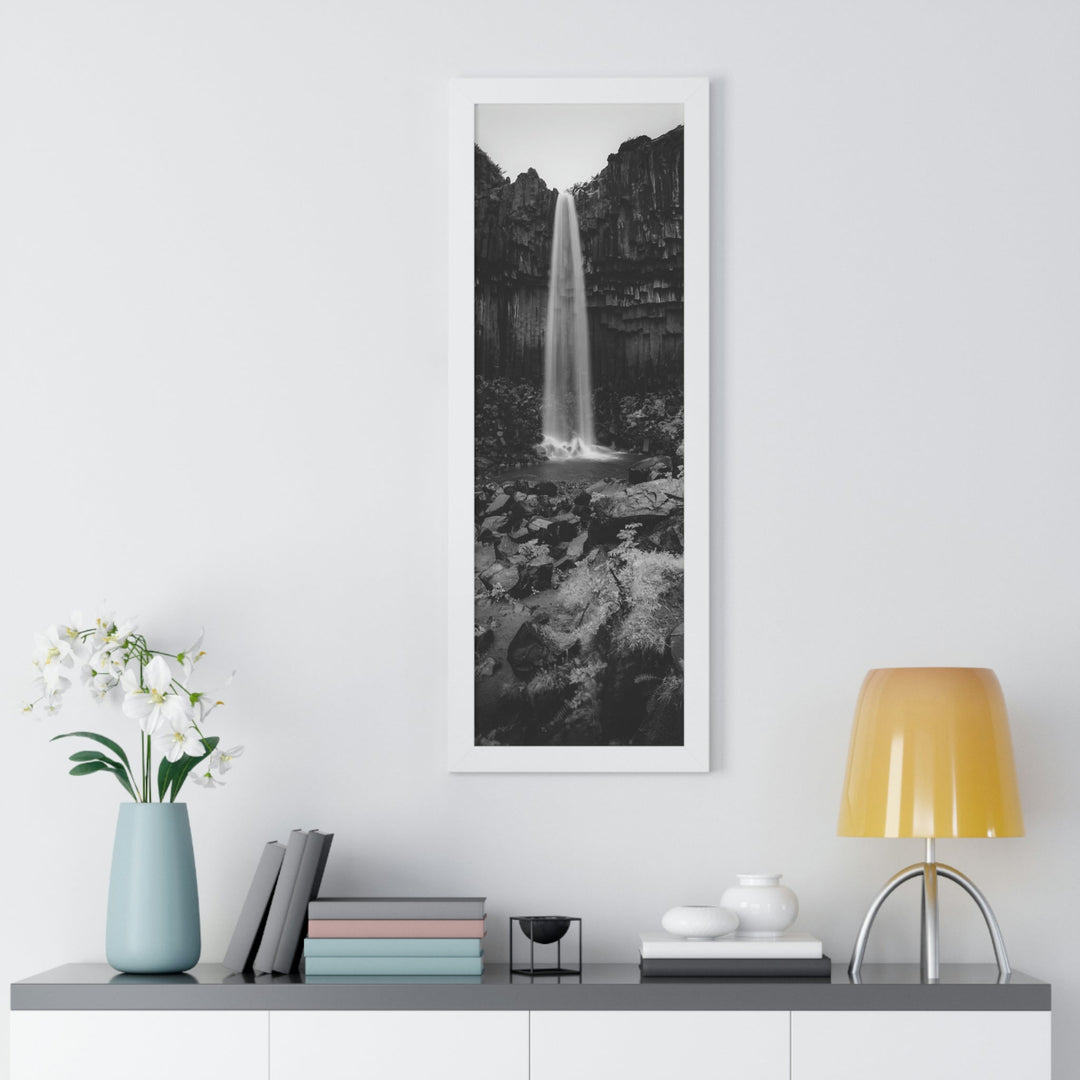 Svartifoss in Black and White - Framed Print - Visiting This World