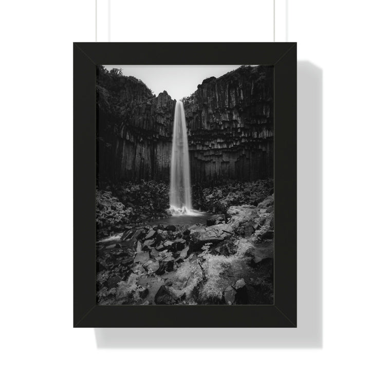 Svartifoss in Black and White - Framed Print - Visiting This World