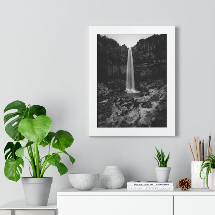 Svartifoss in Black and White - Framed Print - Visiting This World