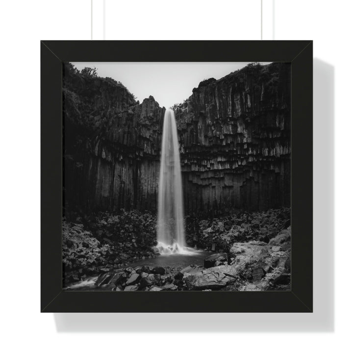 Svartifoss in Black and White - Framed Print - Visiting This World