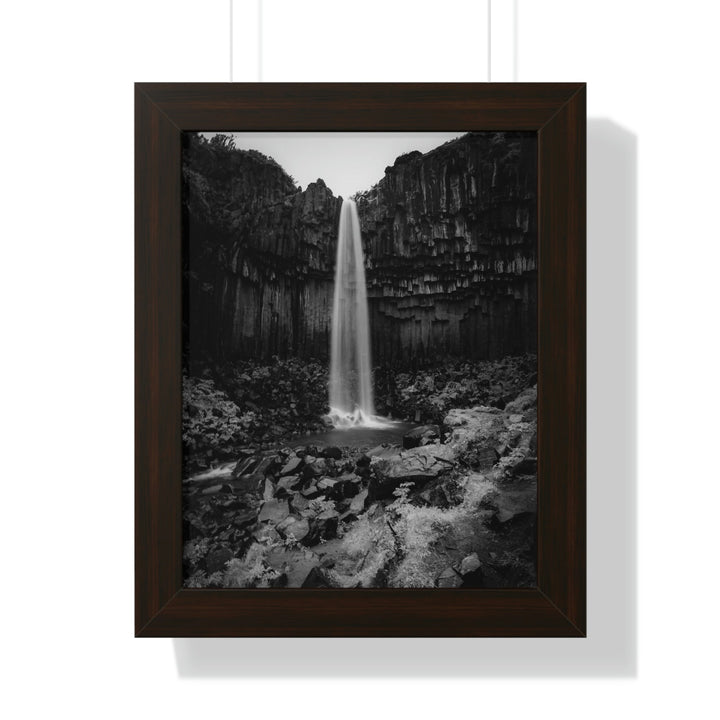 Svartifoss in Black and White - Framed Print - Visiting This World